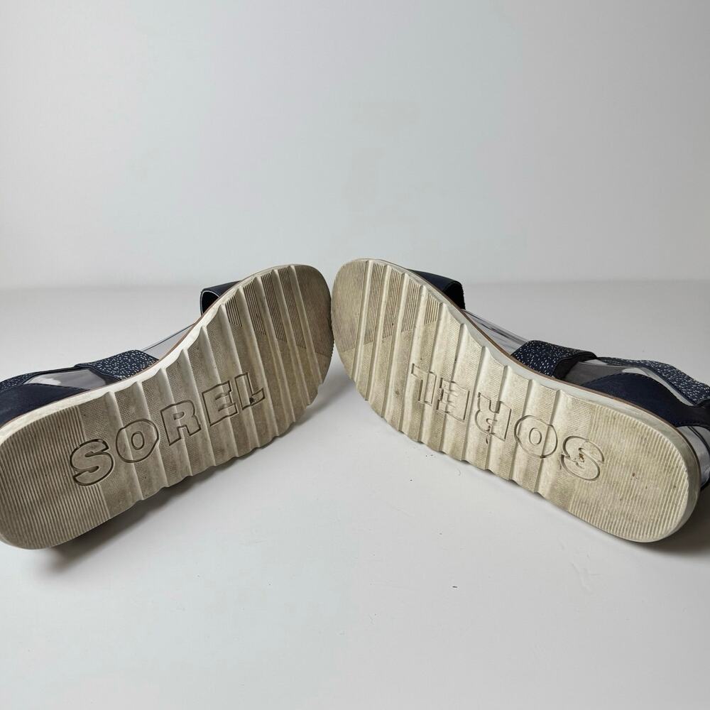 Sorel Women’s Navy Leather Ankle Strap Flat Sandal BeachCasual Summer Size 9.5 - Picture 5 of 7